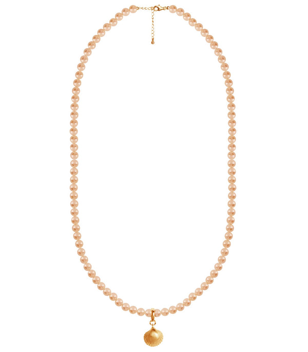 Gold Pearl Moon Necklace