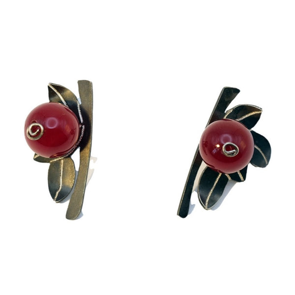 Earrings "1 Cranberry" - Ehestu's special edition