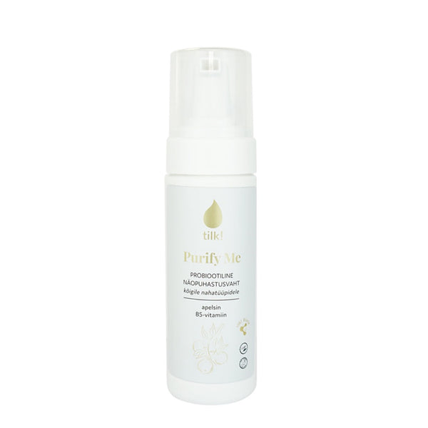 Purify Me probiotic face cleansing foam with orange and vitamin B5 for all skin types