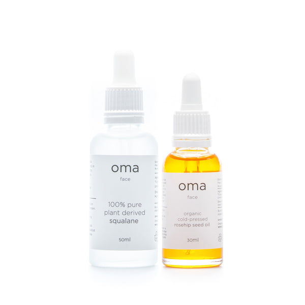 Bundle: Organic Cold-Pressed Rosehip Seed Oil + 100% Pure Plant Derived Squalane