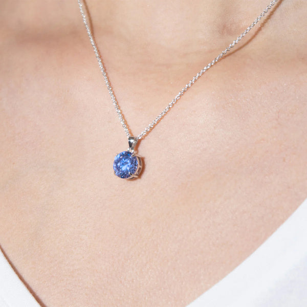 Necklace "Solitary Sapphire"