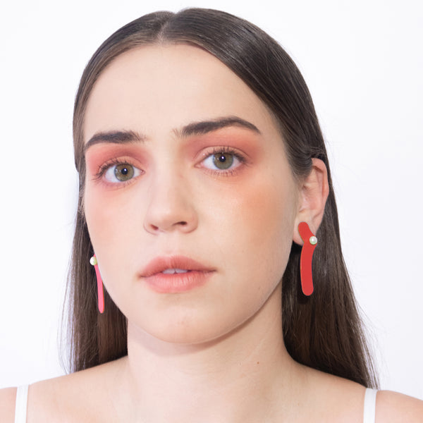 HalfStar Earrings "Red"