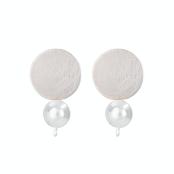 Earrings Roundy with White Pearl