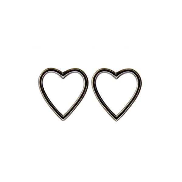 Dark Heart Silver Earrings