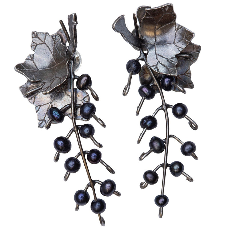 Earrings "10 Currants with two leaves" - Ehestu's special edition