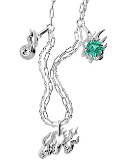 Dusk Fire Mix-Chain Necklace Apatite
