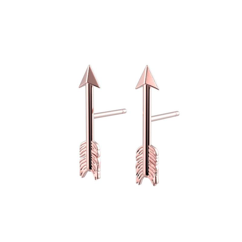 Rose Arrow Silver Earrings