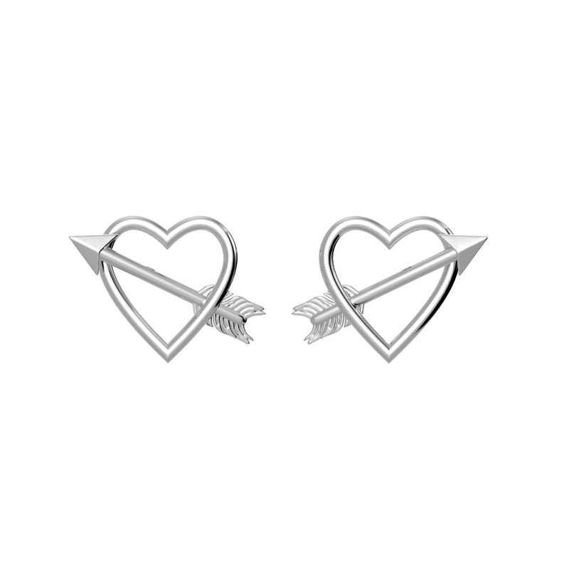 Light Heart & Arrow Silver Earrings