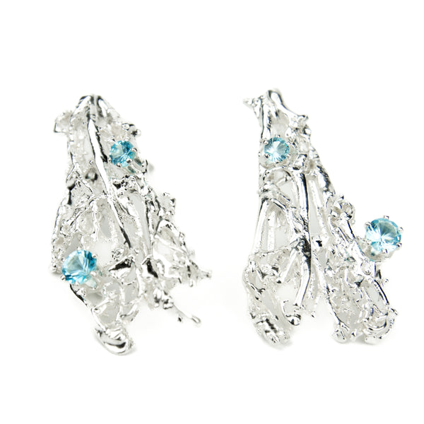 Kõrvarõngad "Mossi" sinise Šveitsi topaasiga - Ehestu Eri