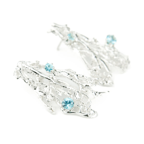 Kõrvarõngad "Mossi" sinise Šveitsi topaasiga - Ehestu Eri