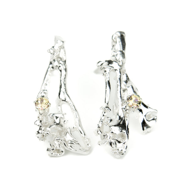 Kõrvarõngad "Mossi" Champagne topaasiga - Ehestu Eri