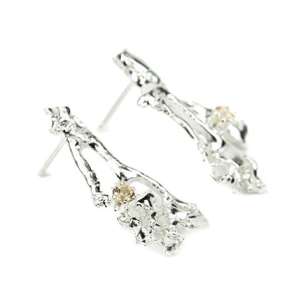 Kõrvarõngad "Mossi" Champagne topaasiga - Ehestu Eri