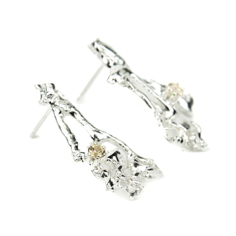 Kõrvarõngad "Mossi" Champagne topaasiga - Ehestu Eri