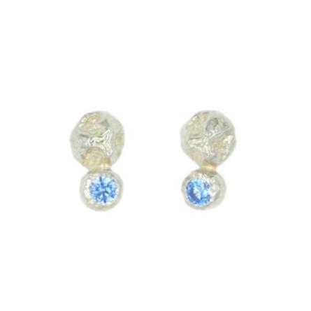 Earrings "2 Juniper Berry" with blue cubic zirconia