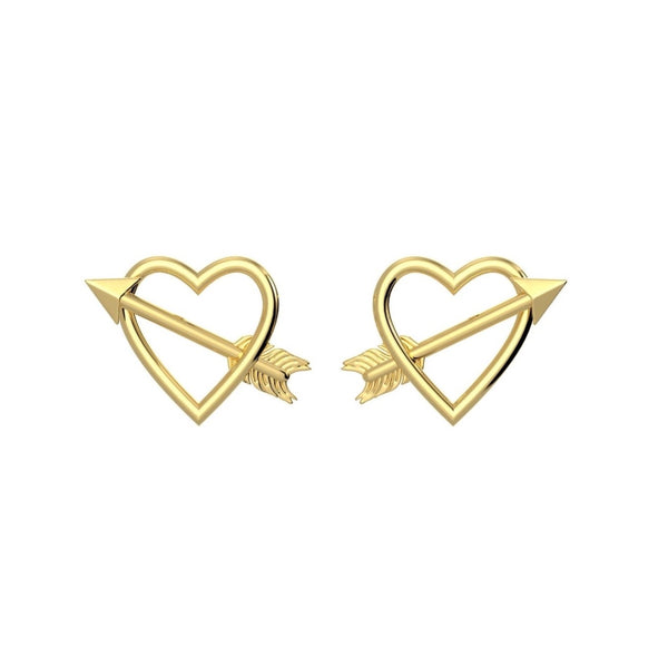 Gold Heart & Arrow hõbedast kõrvarõngad