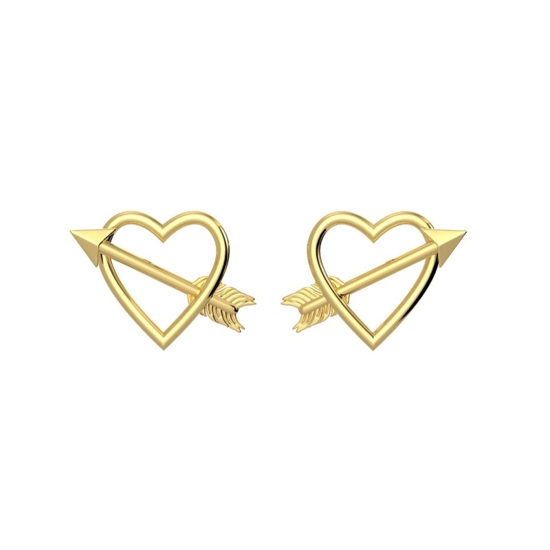 Gold Heart & Arrow hõbedast kõrvarõngad