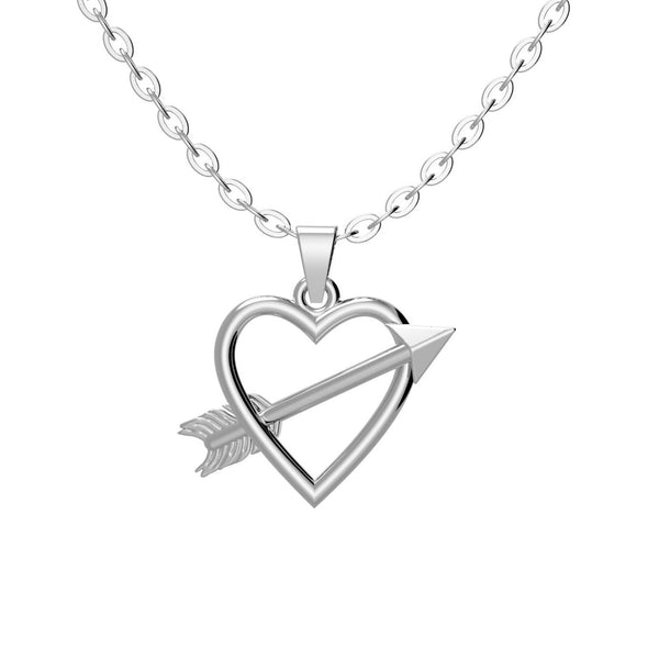 Light Heart & Arrow Silver Pendant