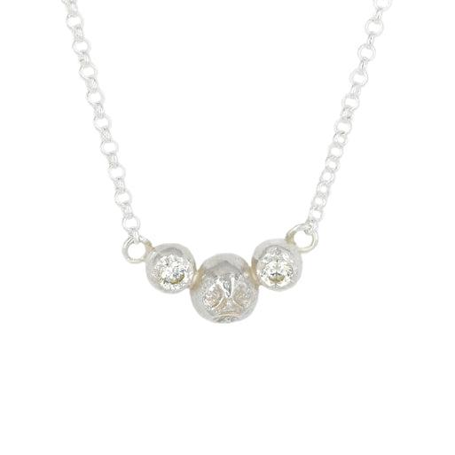 Necklace "3 Juniper Berry with 2 white cubic zirconia"