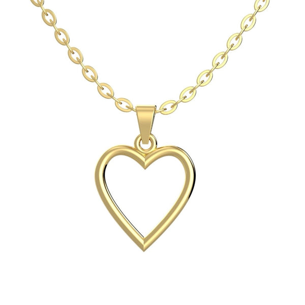 Gold Heart Silver Pendant