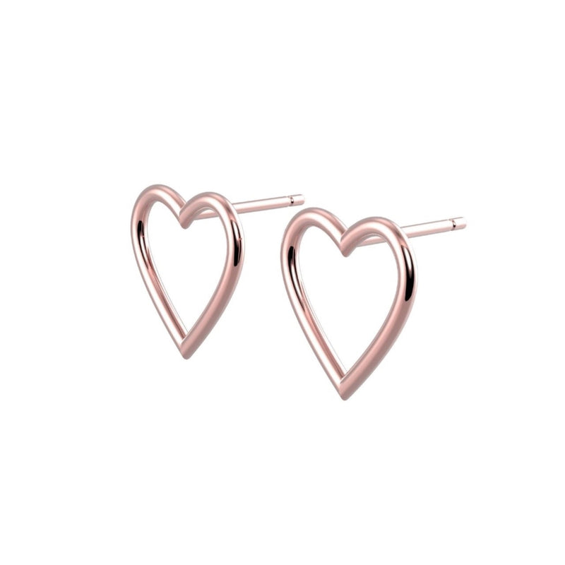 Rose Heart Silver Earrings