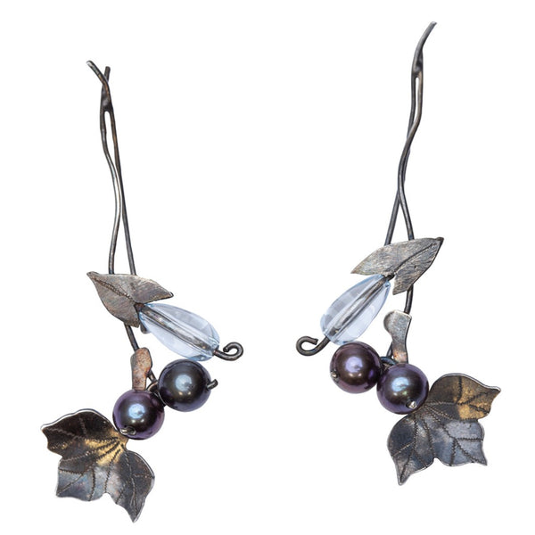 Earrings "2 Currants with Topaz" - Ehestu's special edition