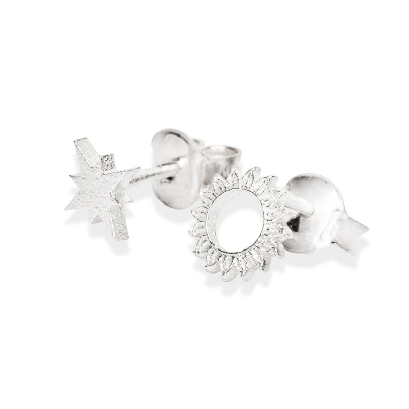 Stud earrings CELESTIAL SUN silver