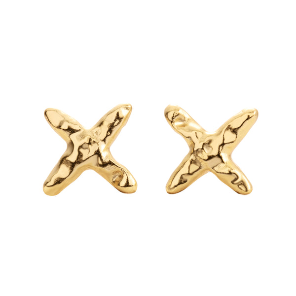 Cross Golden Stud earrings