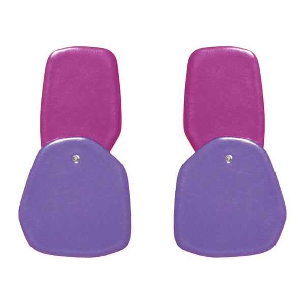 Earrings Double Flower Petals Traffic Purple/Lilac