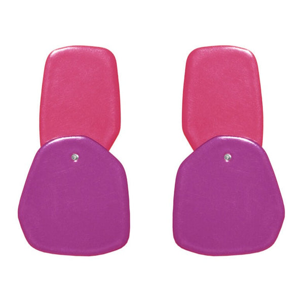 Earrings Double Flower Petals Magenta/Traffic Purple