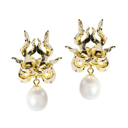 Lambent Pearl Earrings gold