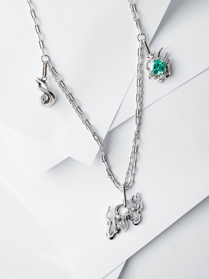 Dusk Fire Mix-Chain Necklace Apatite