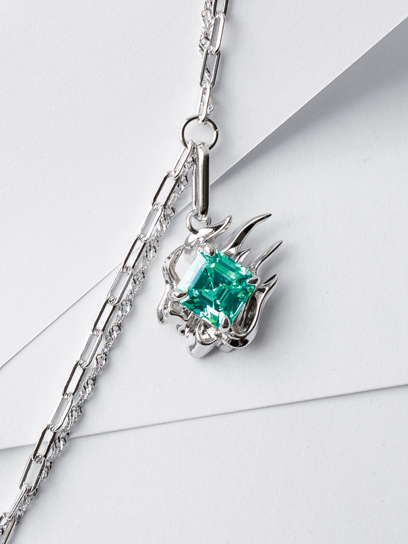 Dusk Fire Mix-Chain Necklace Apatite