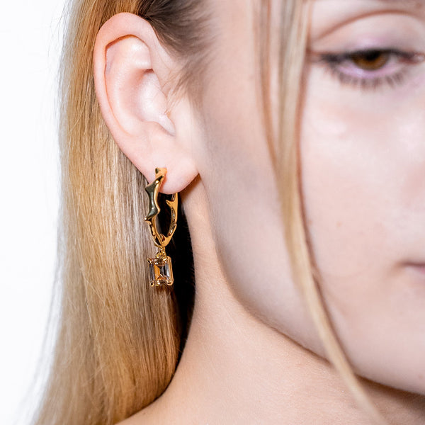 MILAM HOOP WITH CHAMPAGNE GEM – KULLATUD