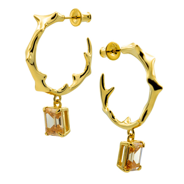 MILAM HOOP WITH CHAMPAGNE GEM – KULLATUD