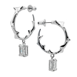 MILAM HOOP WITH CLEAR GEM – HÕBE