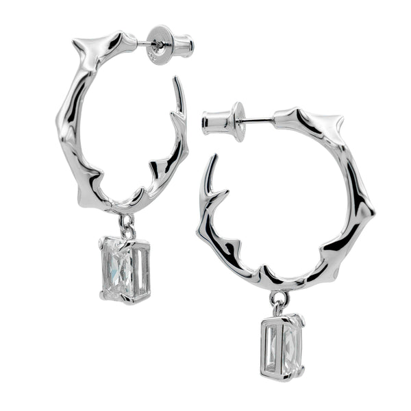 MILAM HOOP WITH CLEAR GEM – HÕBE
