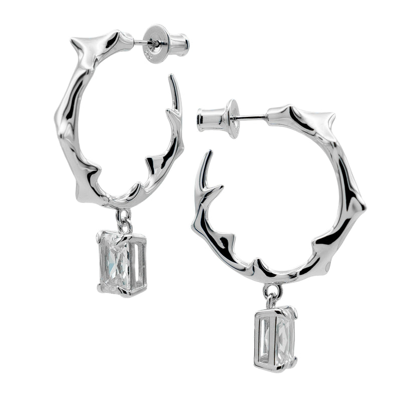MILAM HOOP WITH CLEAR GEM – HÕBE