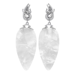 CHÖNYI EARRINGS – PEARLY DROP – RHODIUM