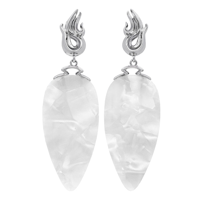 CHÖNYI EARRINGS – PEARLY DROP – RHODIUM