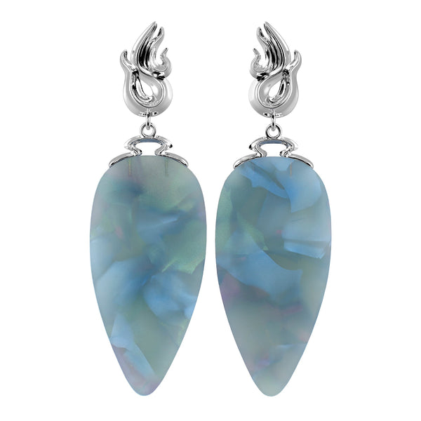 CHIKHAI ASYMMETRICAL HOOP – SEAFOAM BLUE DROP – HÕBE