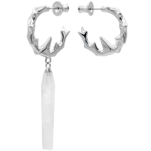 CHIKHAI ASYMMETRICAL HOOP – PEARLY DROP – HÕBE