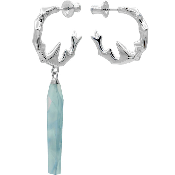 CHIKHAI ASYMMETRICAL HOOP – SEAFOAM BLUE DROP – HÕBE