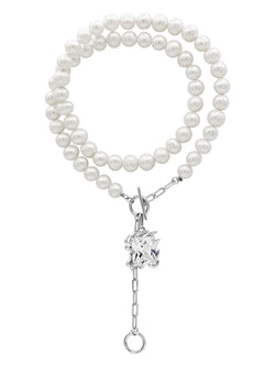 KYENAY PEARL NECKLACE WITH CLEAR GEM