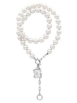 GRAND KYENAY PEARL NECKLACE WITH CLEAR GEM