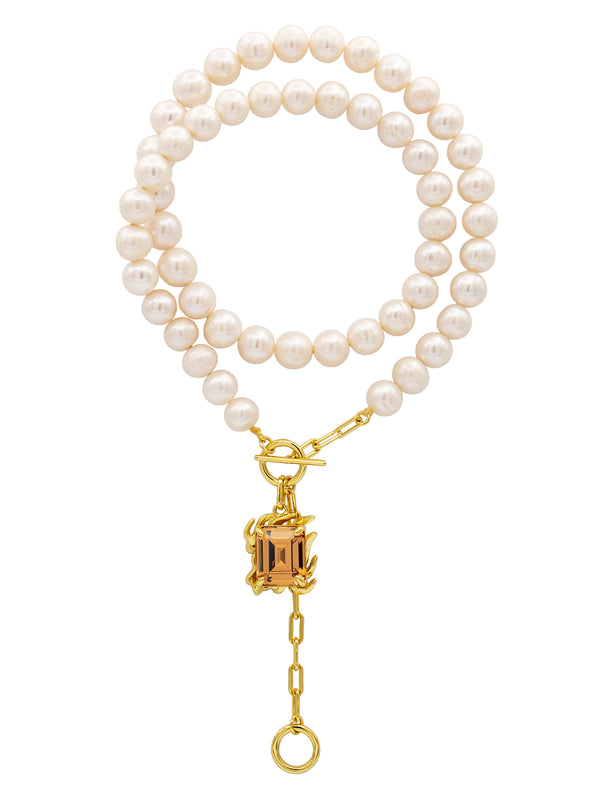 ĀLOKA PEARL NECKLACE WITH CHAMPAGNE GEM – KULLATUD