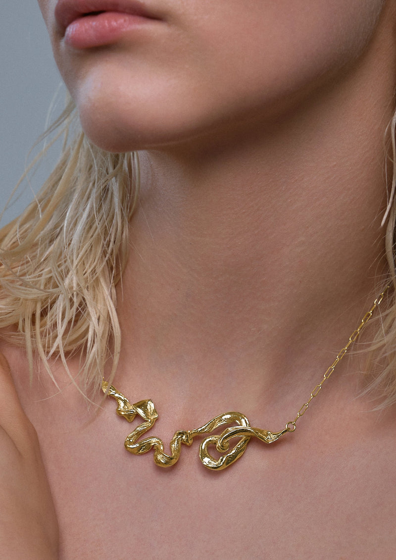Fotosintez gilded necklace "Ivy"