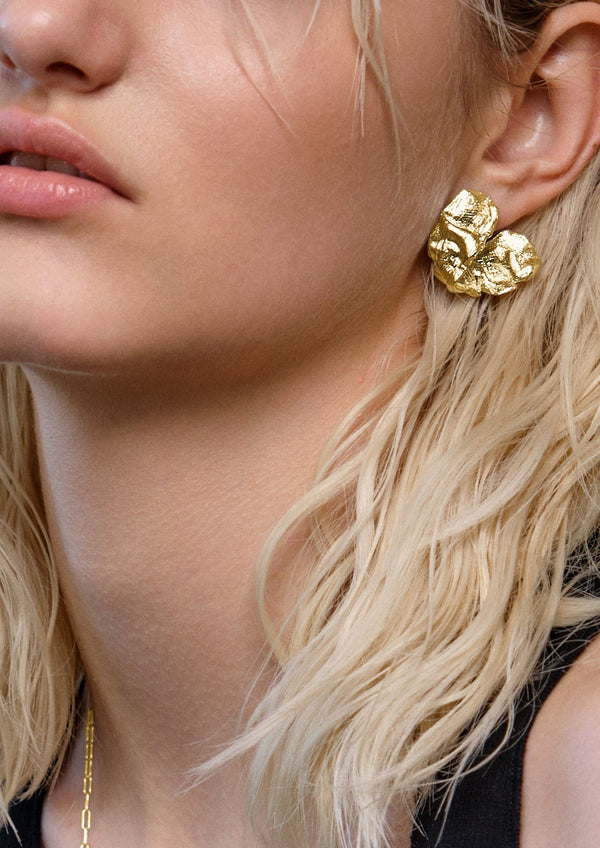 Fotosintez gilded earrings "Alga"
