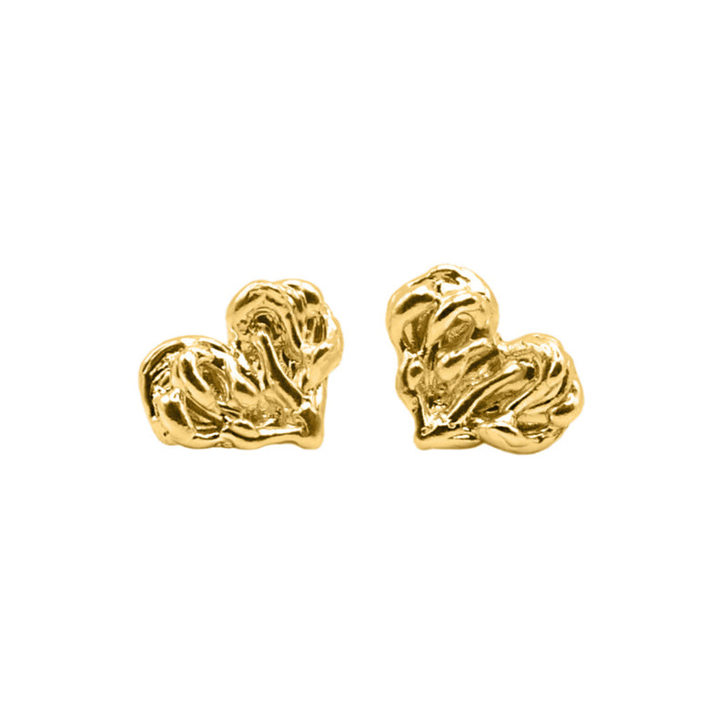 Stud earrings "Your Heart Skips" gilded