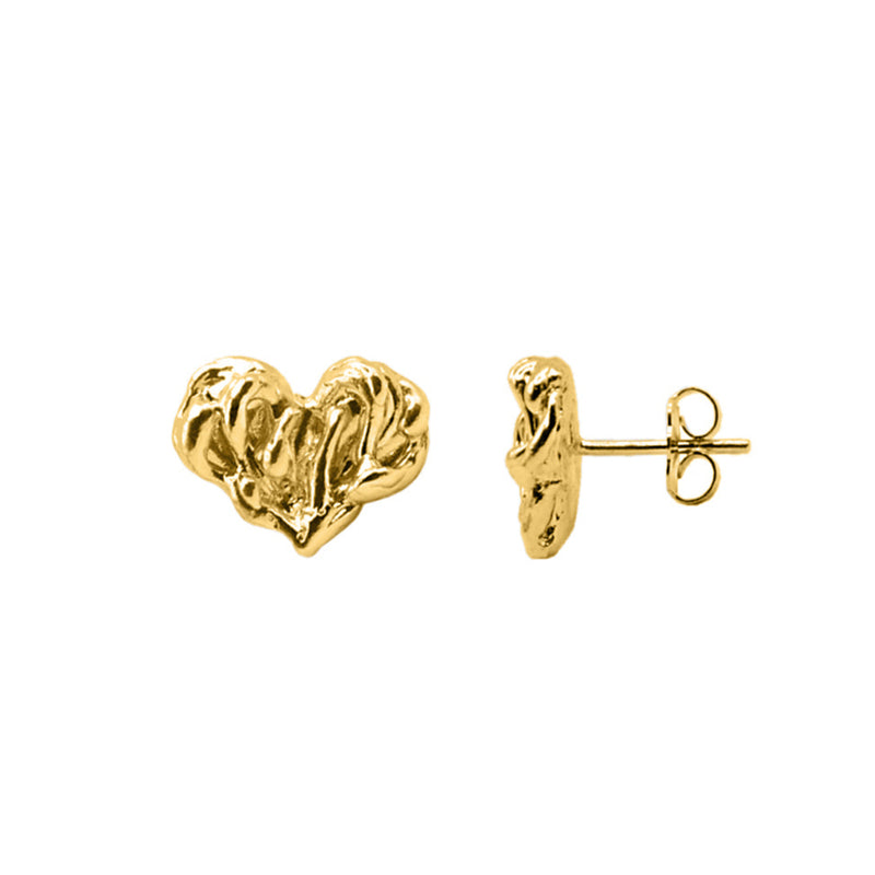 Stud earrings "Your Heart Skips" gilded