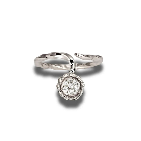 Daisy Diamond Blossom Ring in white gold